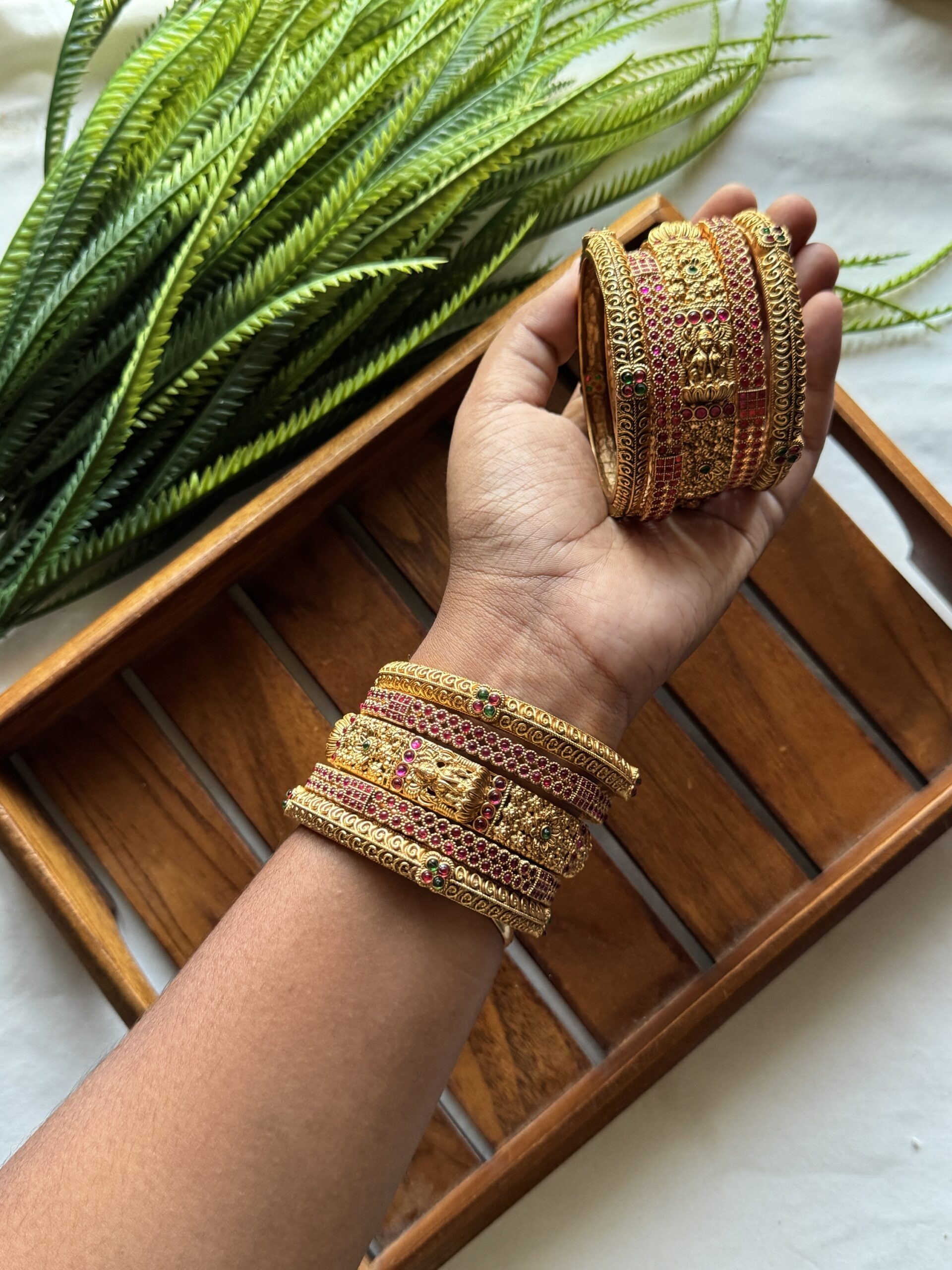 Rajamithra Brida Bangles Ruby Size 2/8