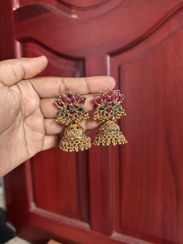 Lotus Radiance Jhumkas - Image 2