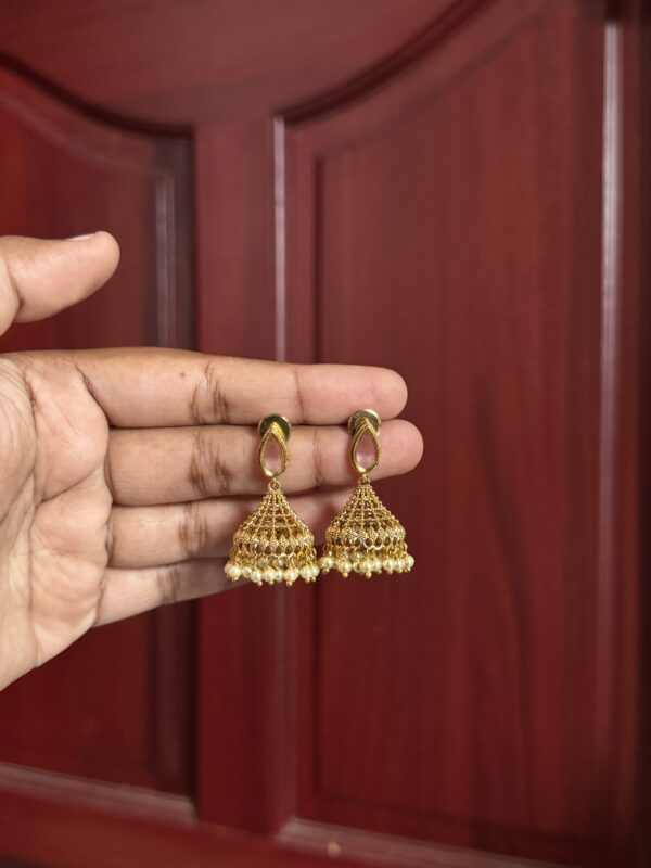 Meghna Dome Jhumkas - Pastel Pink