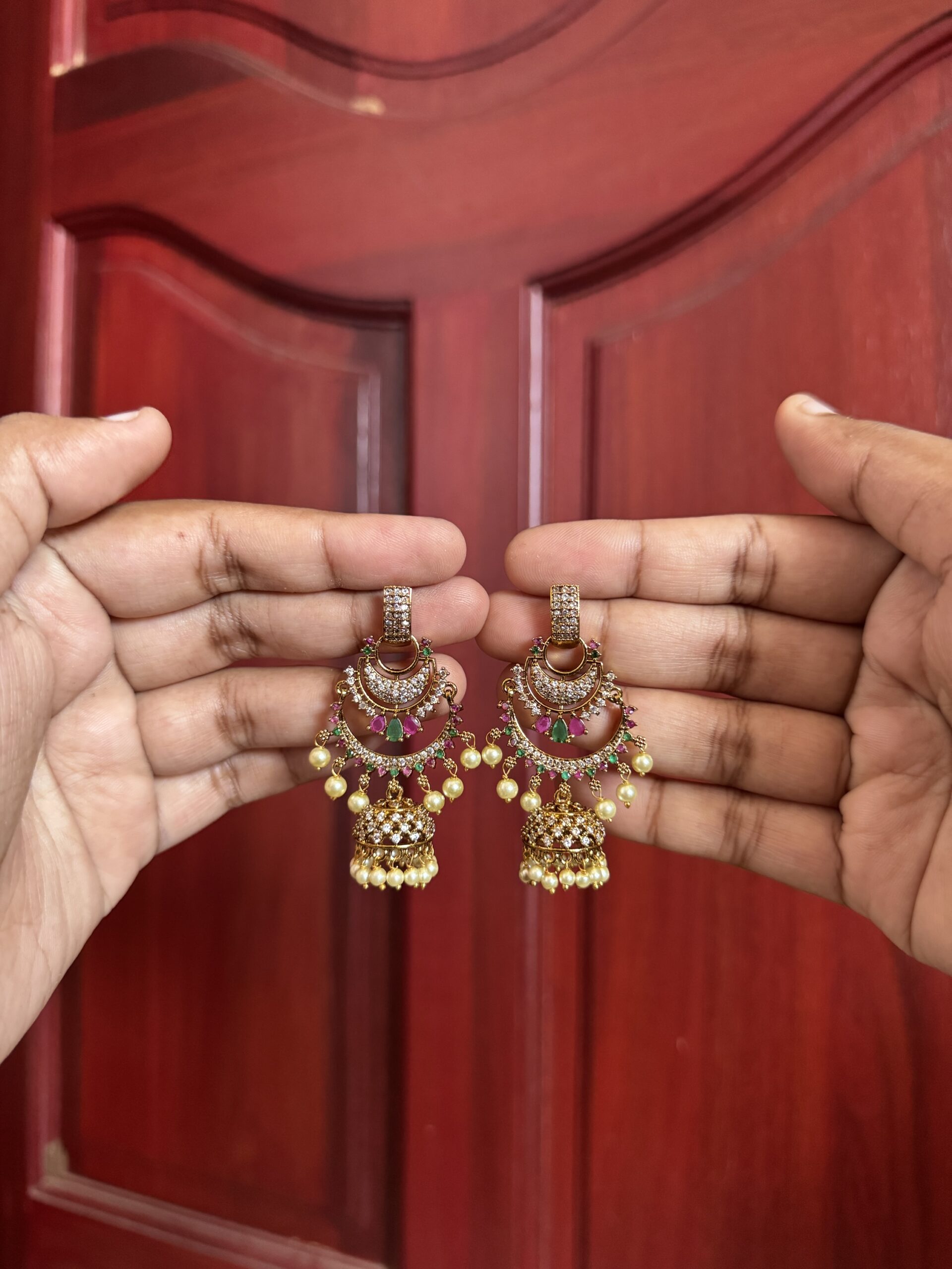 Pearl Aura Jhumkas 1 - Image 2
