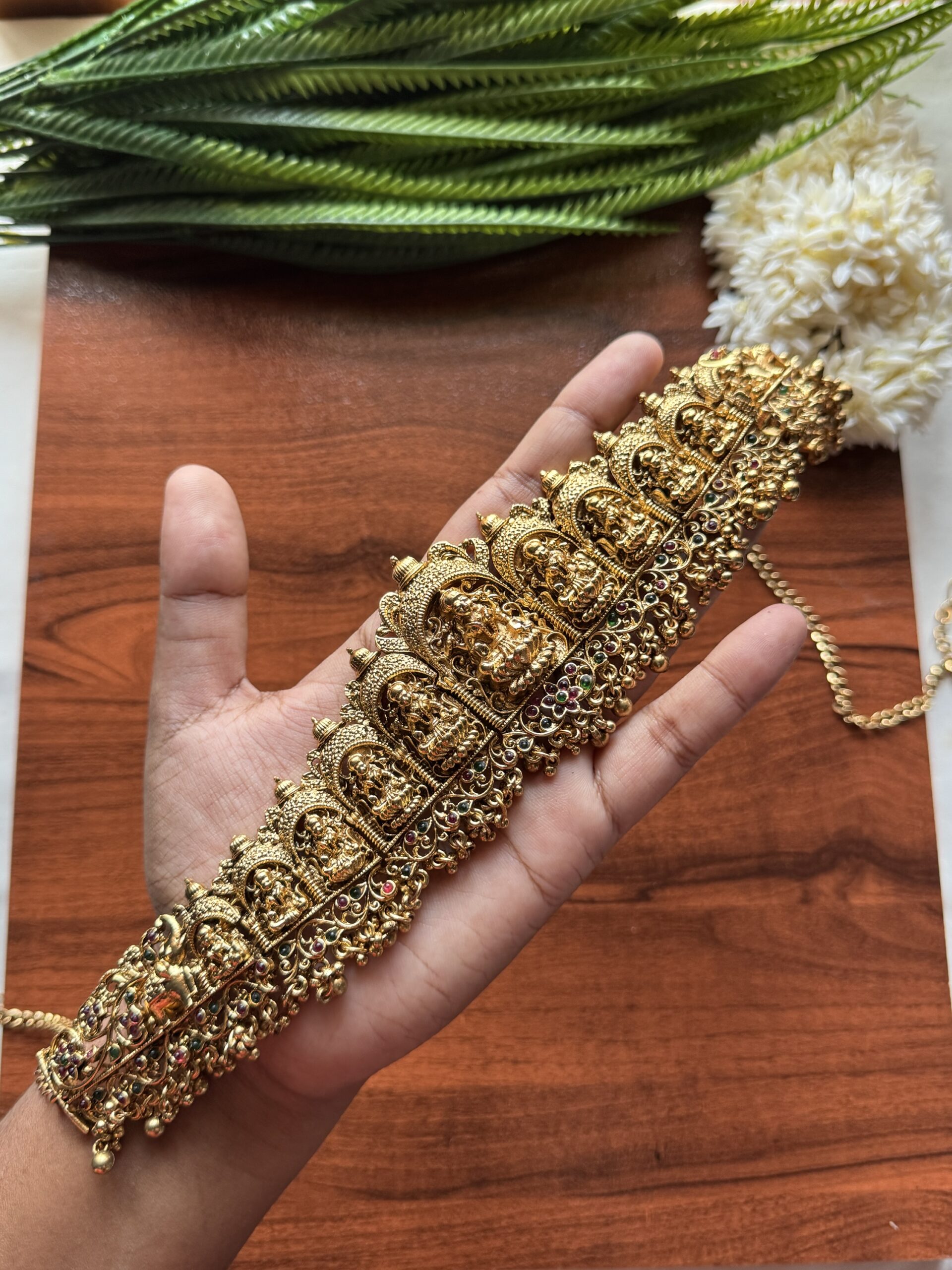 Devi Mandapam Vaddanam Hip Chain - Gold - Image 2