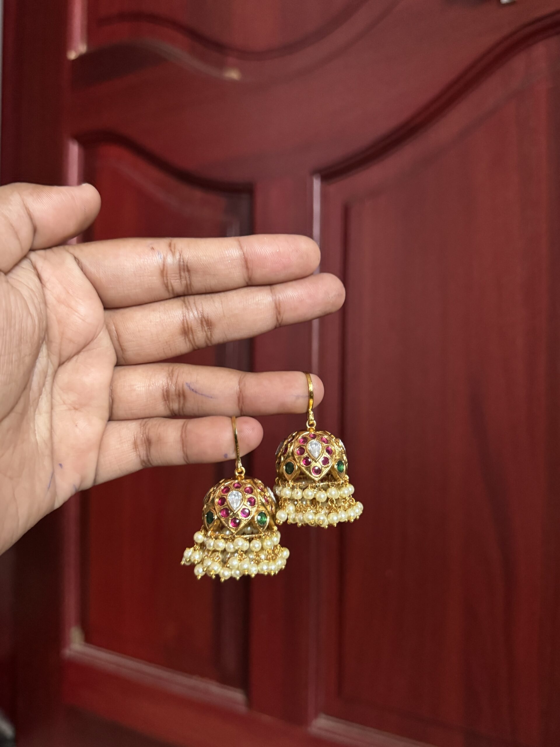Mughal Pearl Drop Hook Jhumka