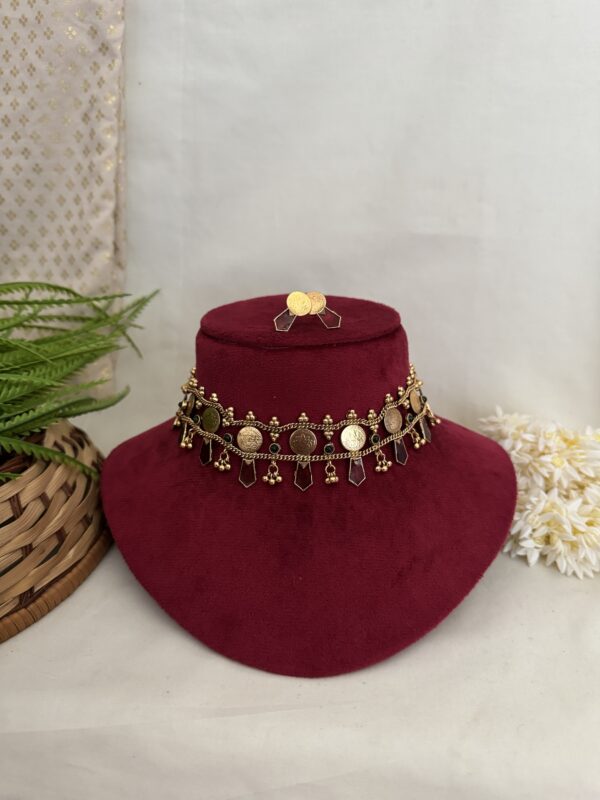 Suhana Classic Coin Choker - Ruby