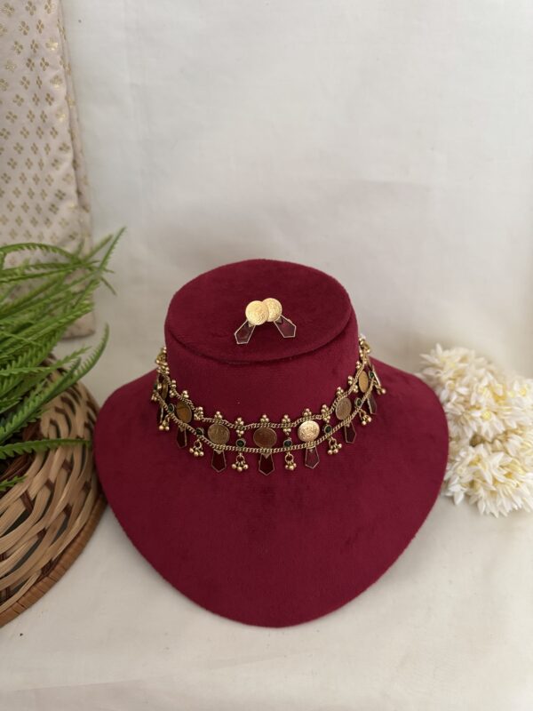 Suhana Classic Coin Choker - Ruby - Image 2