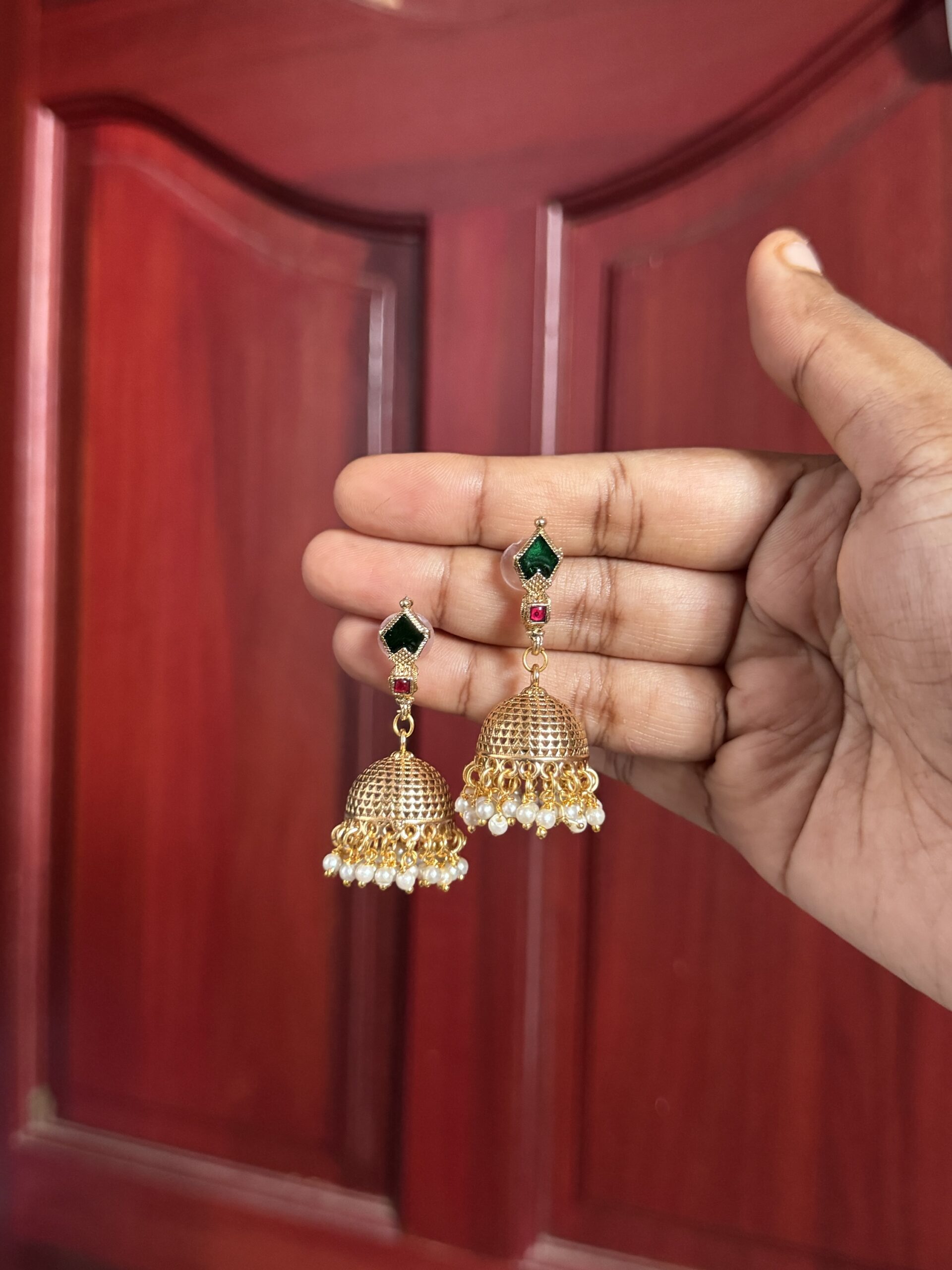 Tarangini Palakka jhumka - Green