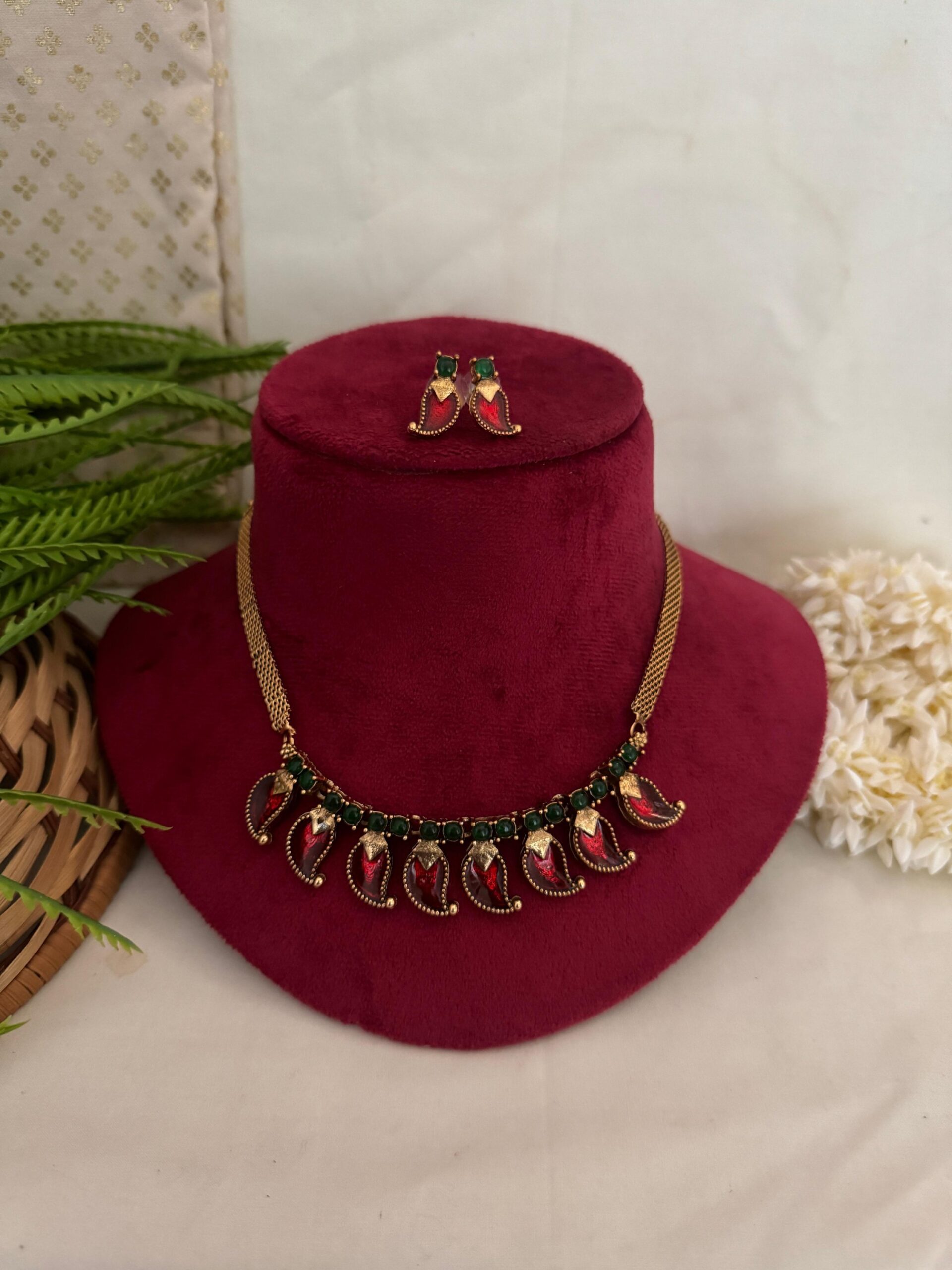 Crimson Paichu Charm Necklace   Ruby (Enamel)