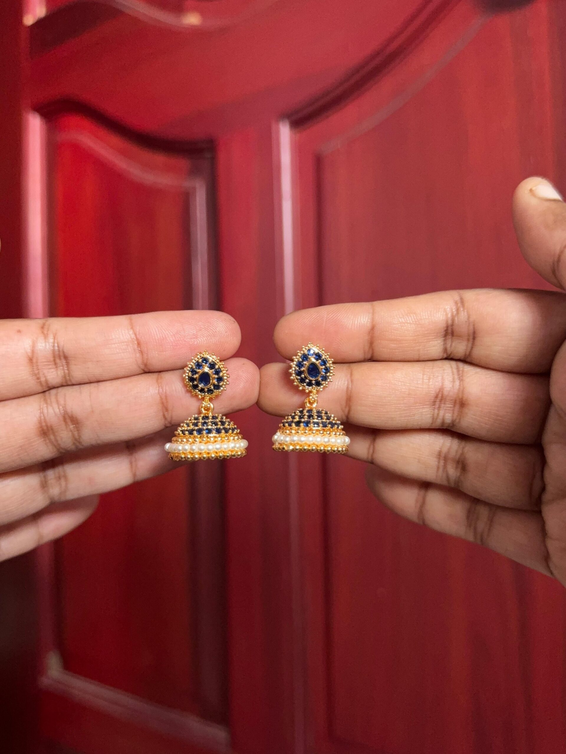 Mini Pop Jhumka – Blue