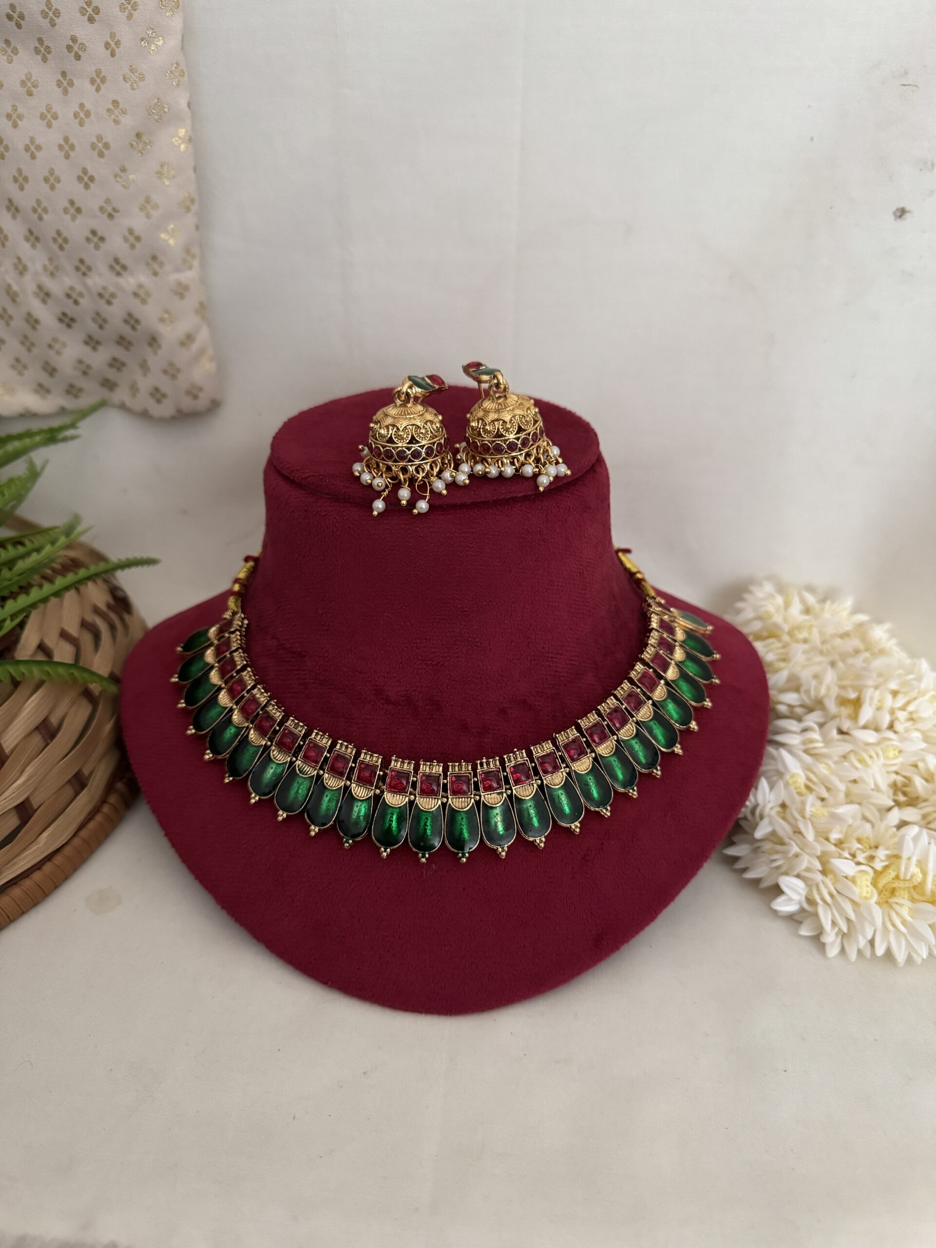 Pachai Rani Necklace ( Enamel ) - Image 2