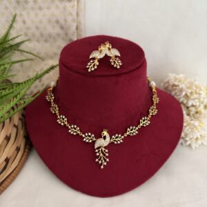 Peacock Elegance AD Necklace