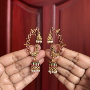 Peacock Ear Cuff Jhumkas