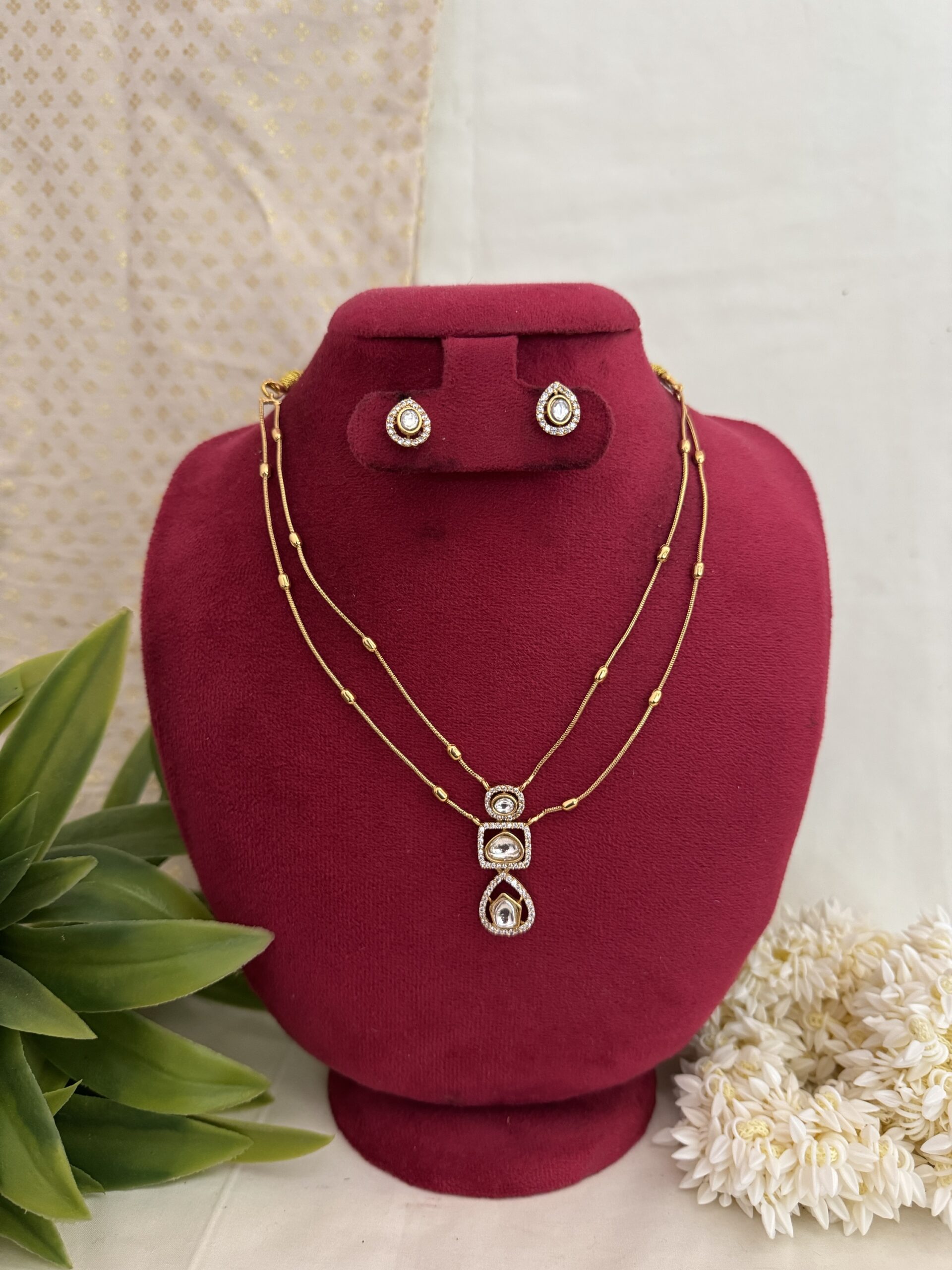 Kundan Double Layered Drop Chain