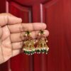 Kalyani Green Pearl Jhumkas