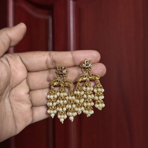 Heritage Pearl Cluster Earrings for Weddings Festivals and Special Occasions