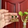 Square Jhumka Design - Green (Gold)