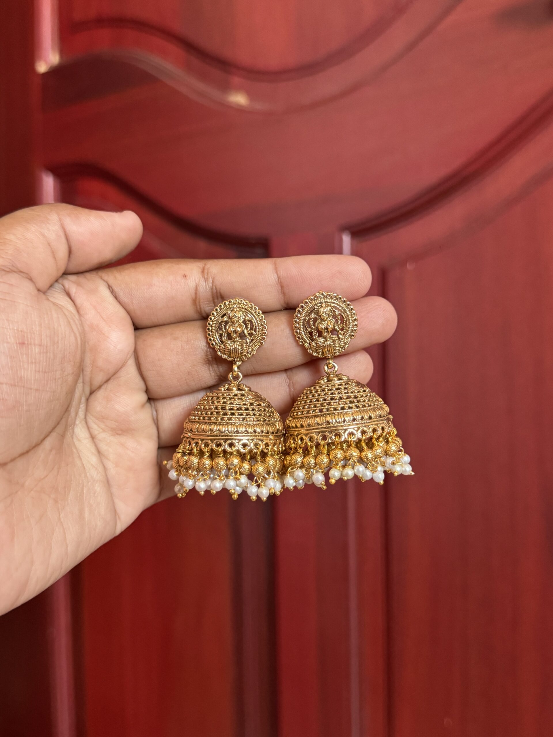 Nila Jhumka - Pearl