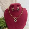 Teardrop Glam AD Necklace Set With Back Chain