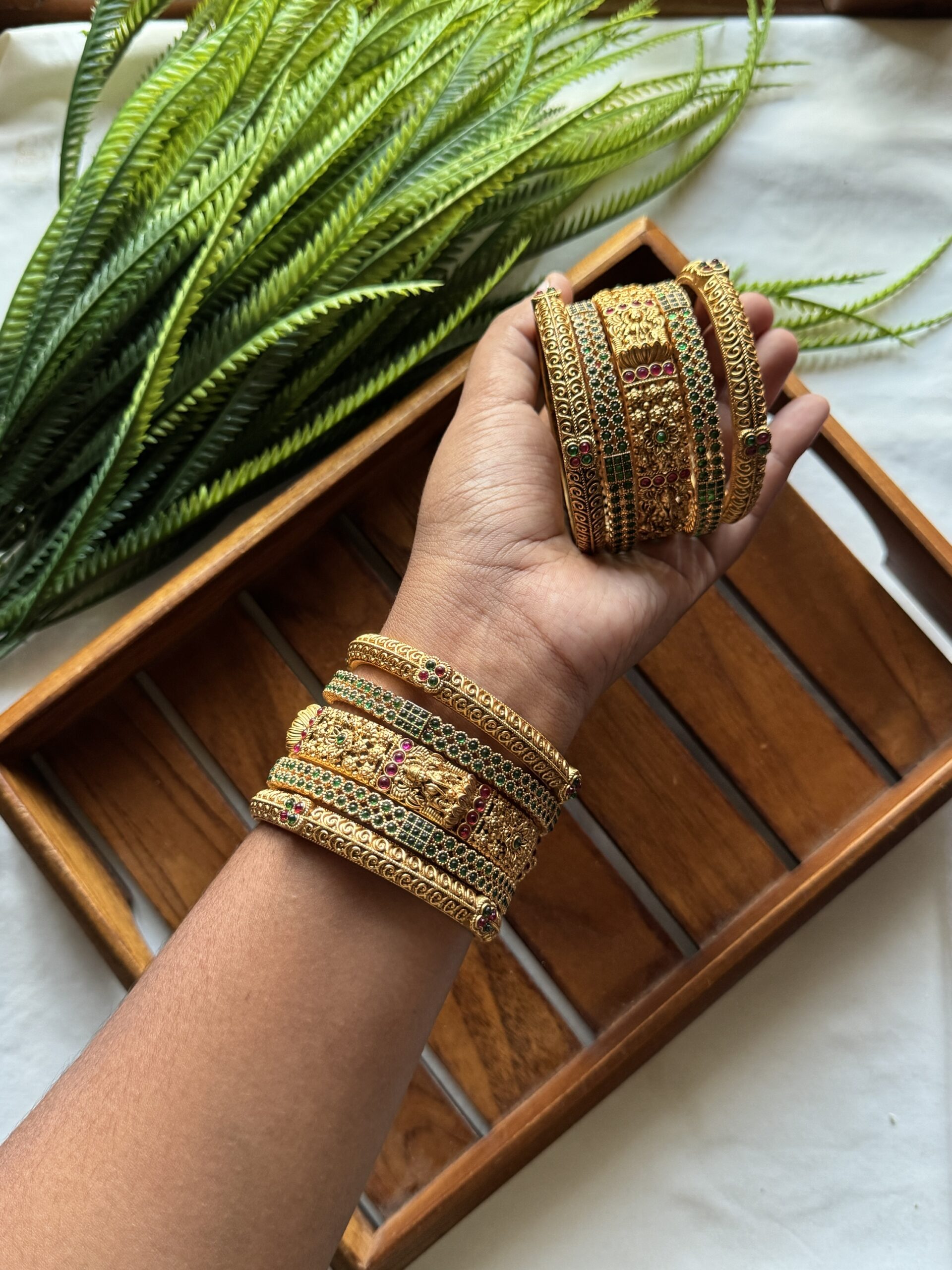 Rajamithra Brida Bangles Green Size 2/8