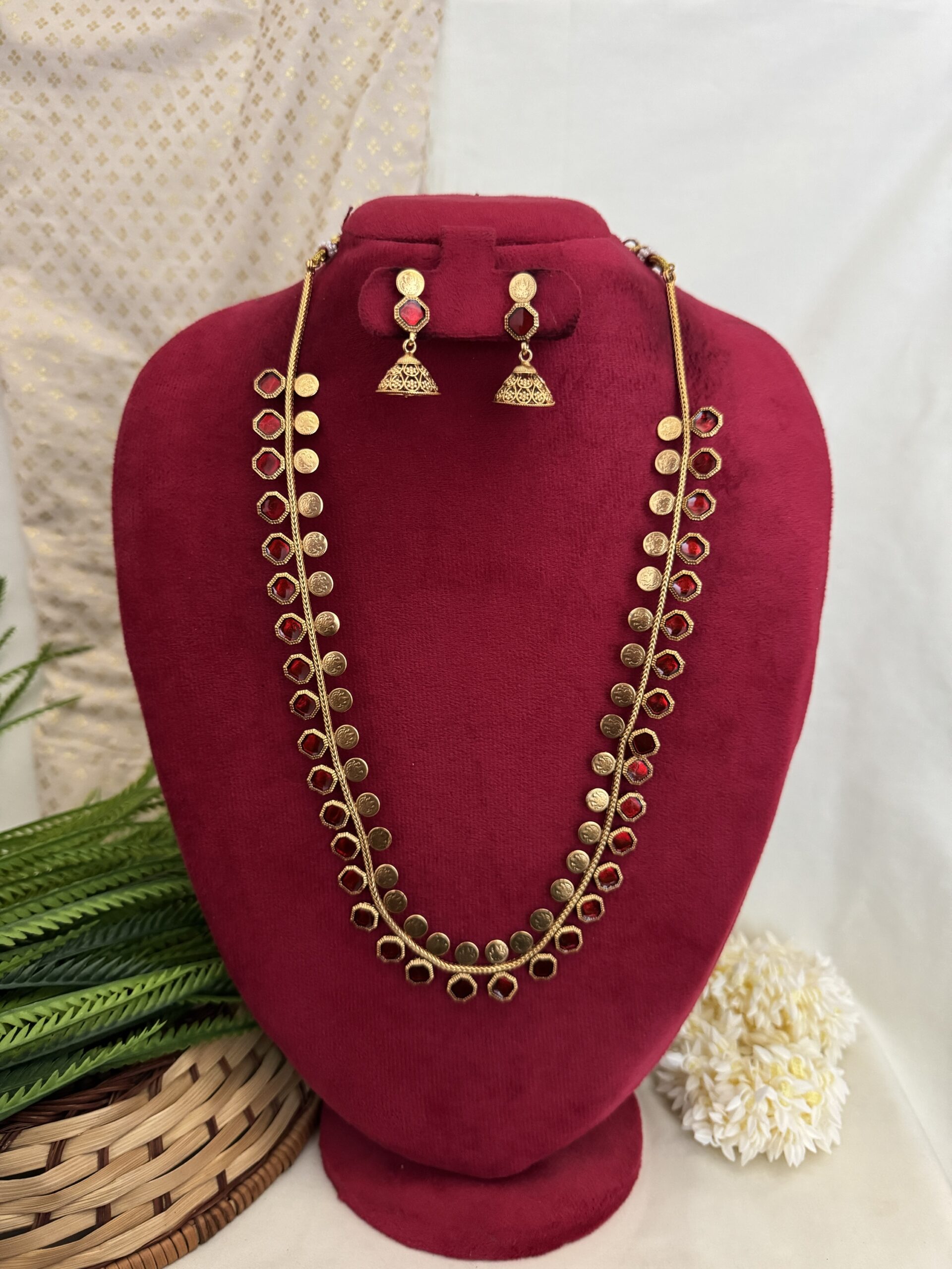 Suvarna Kasula Haram - Ruby ( Enamel )