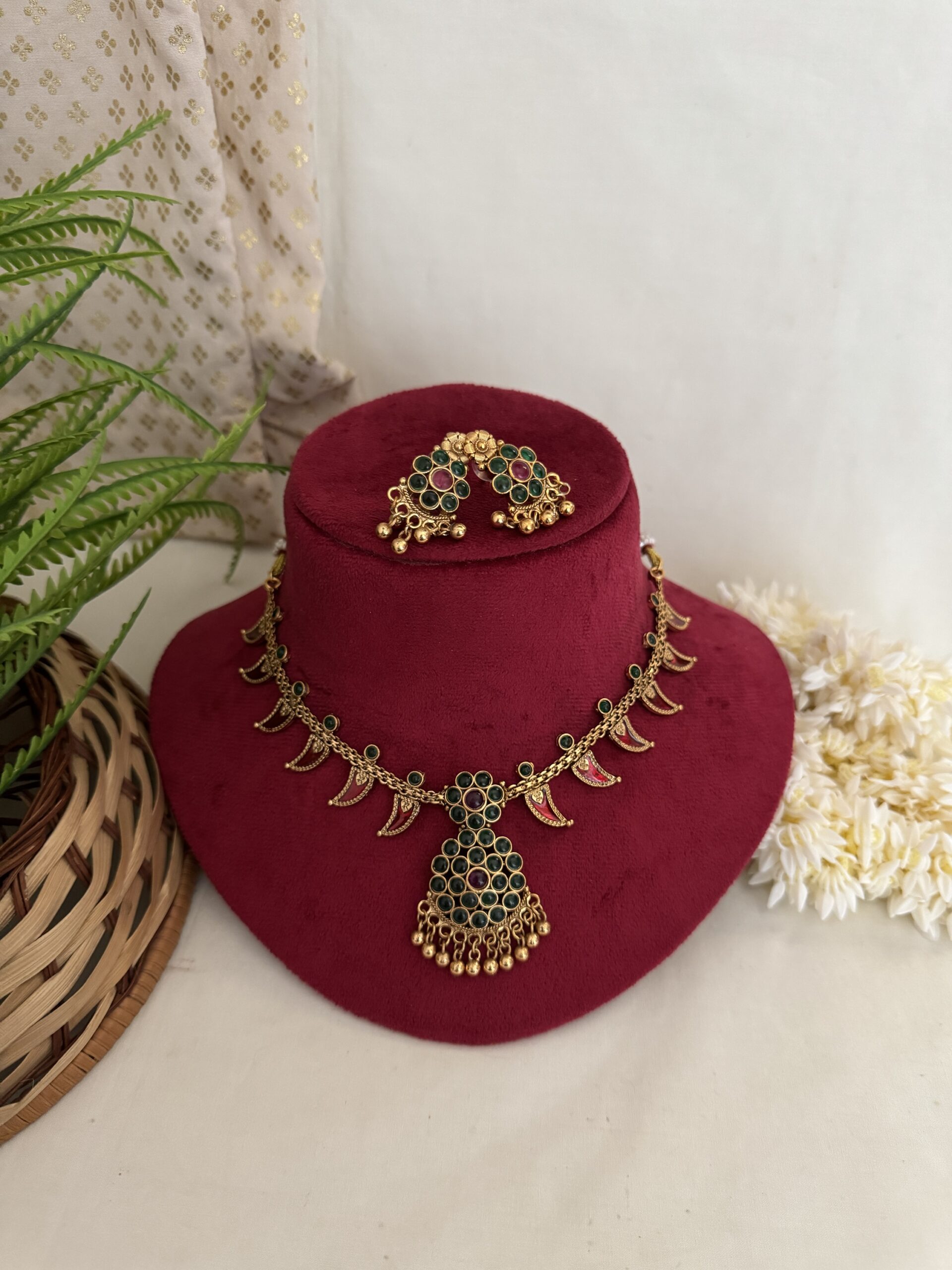 Traditional Palakka Mango Necklace Set