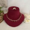 Saanvi Tearstone Necklace - Dark Pink
