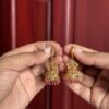 Traditional Temple Designer Jhumka - Ruby