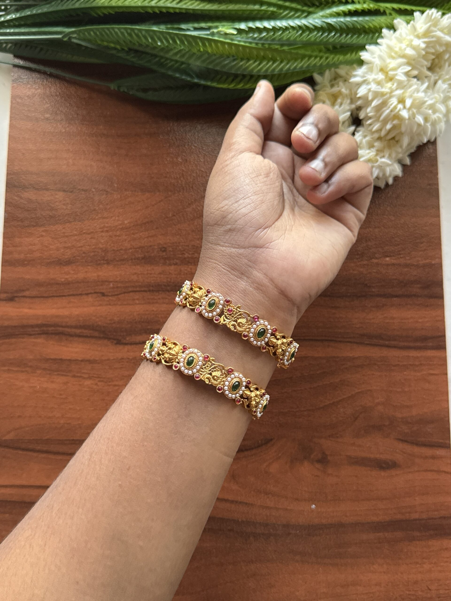 Elegant Bhavya Temple Style Bangles for Festive and Bridal Wear