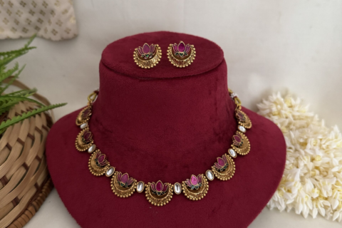 Aadhya Lotus Charm Necklace