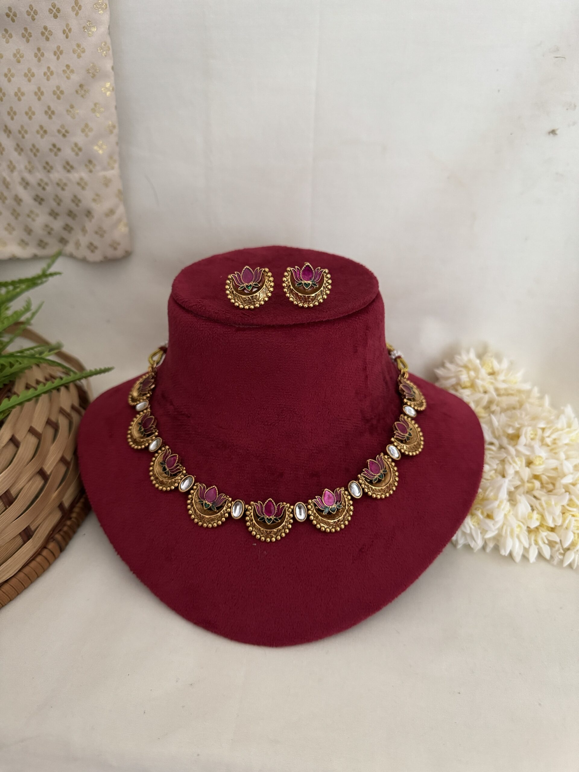 Aadhya Lotus Charm Necklace