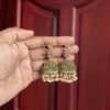 Gulabi Sparkle Jhumka - Green