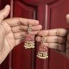 Gulabi Sparkle Jhumka - Ruby