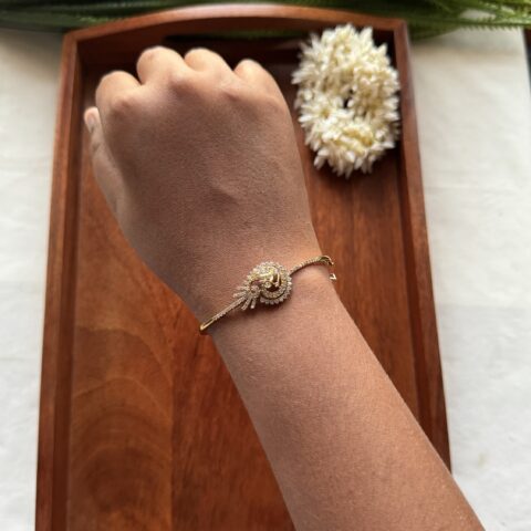 Peacock Sparkle Bracelet - White